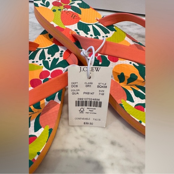 NWT J. CREW Printed FLIP FLOP
Mango Color SIZE 7 , SIZE 8 Flip Flops - Picture 6 of 6
